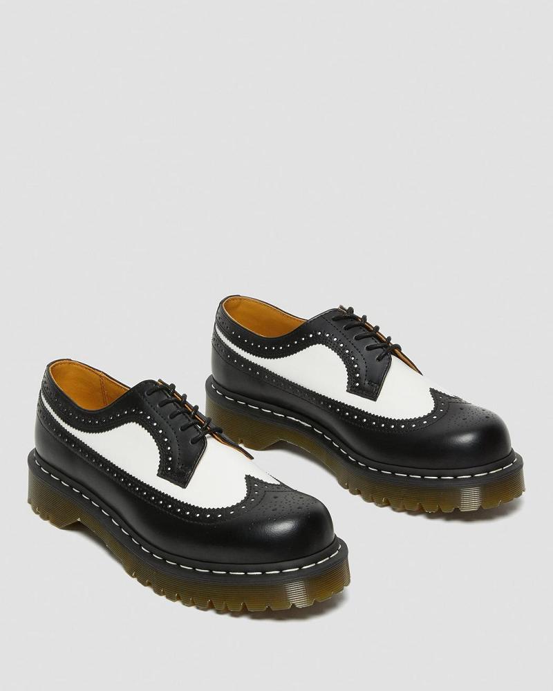 Black Men's Dr Martens 3989 Bex Smooth Leather Brogue Oxfords Shoes | CA 612NWY